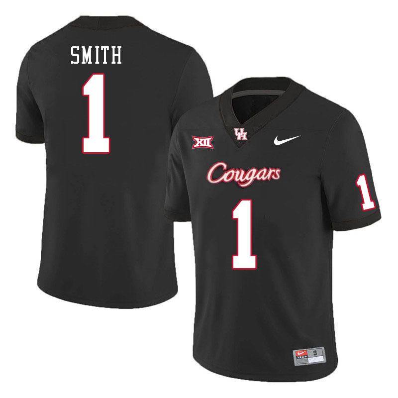 Houston Cougars #1 Donovan Smith College Football Jerseys Stitched Sale-Black